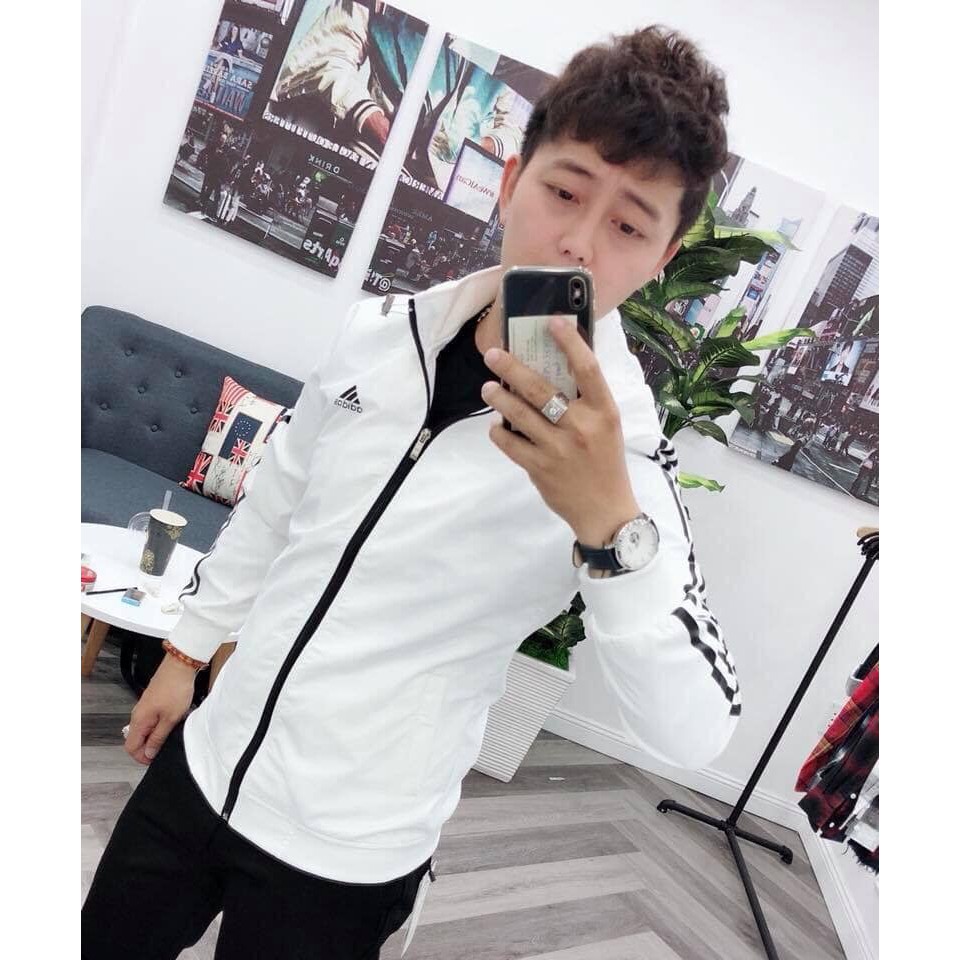 Áo Khoác Nam Áo Khoác Dù Sọc Đen Cao Cấp Form Chuẩn 3 Size (Trắng Sọc Đen) #1