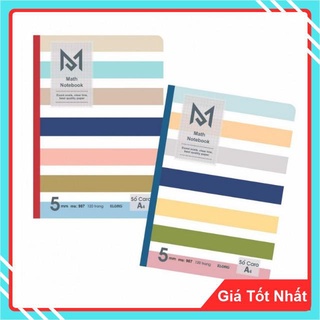 Sổ may Caro A4 Math Notebook Ruột caro được in trên giấy có độ trắng kem và độ mịn cao