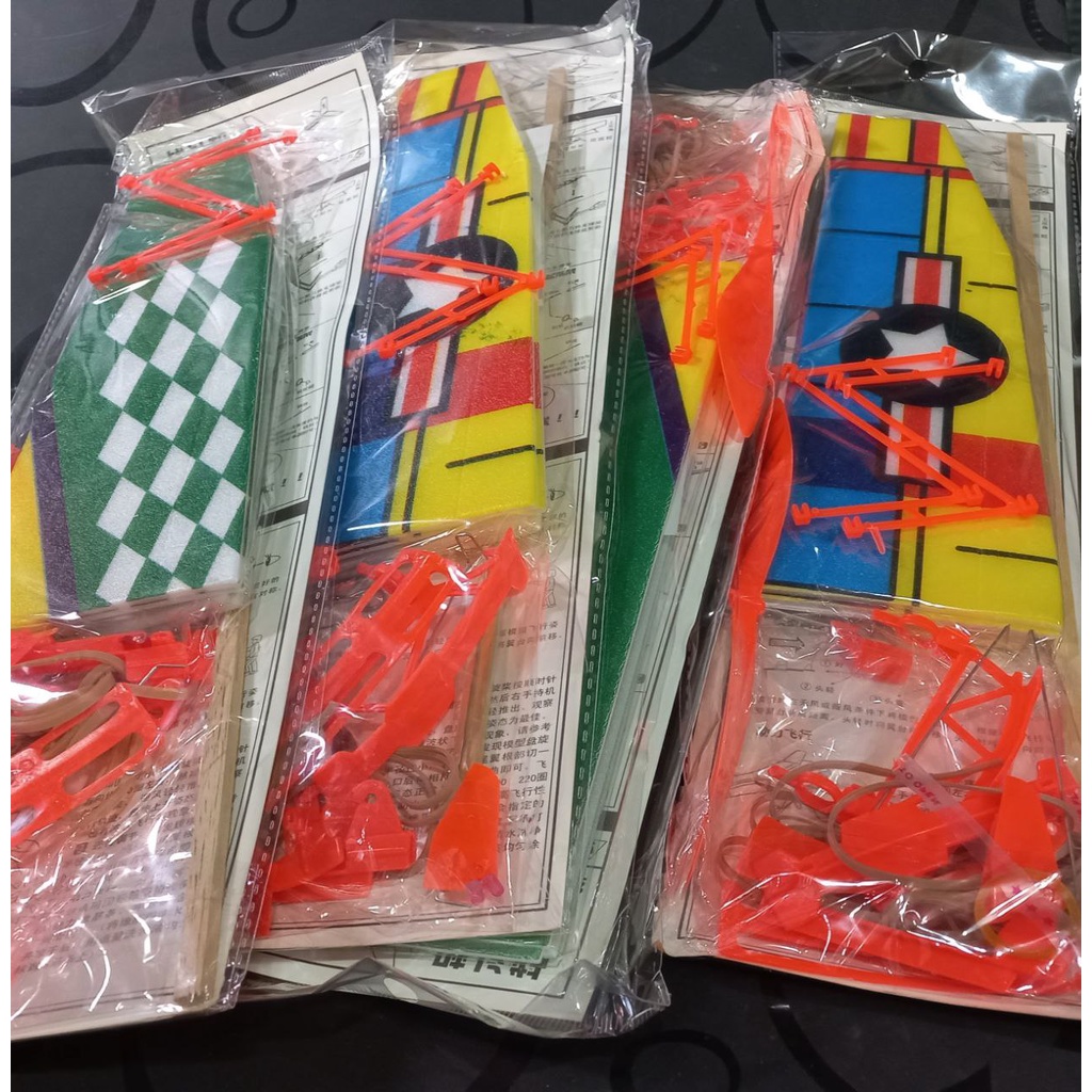 Máy Bay Dây Thun Cao Cấp 2 Tầng Cánh, Đồ Chơi Vận Động Ngoài Trời Cho Bé 02093