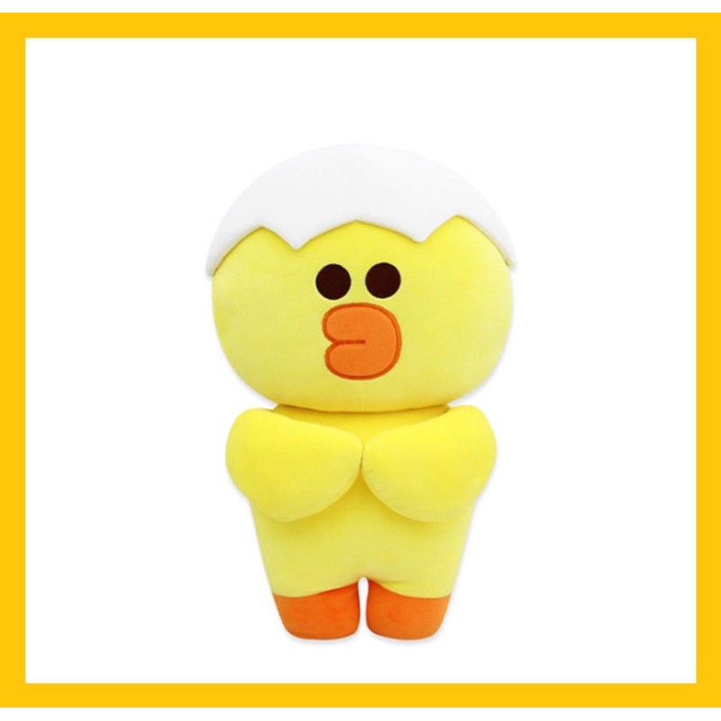 Gấu bông Vịt Sally vàng Linefriends | Hug Standing Doll (chính hãng)