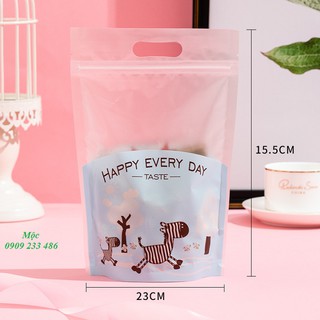 (Set 10 túi) Túi Zip bánh kẹo happy every day