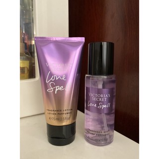 BILL US - Bộ sản phẩm set 2 chai Love spell 75ml của Victoria Secret xịt thơm + sữa dưỡng thể