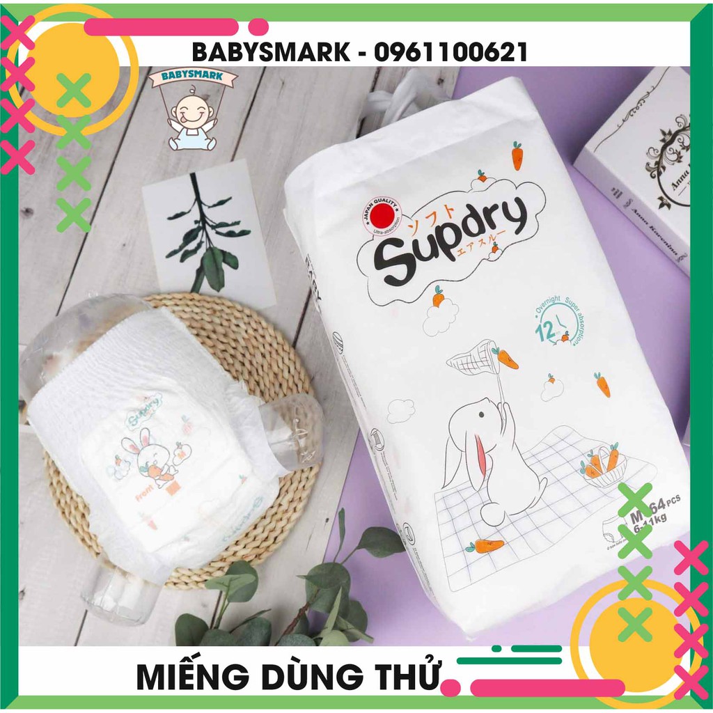 Miếng Dùng Thử Tã/Bỉm SUPDRY Nội Địa Trung Dán/Quần Size M64/L58/XL52/XXL50