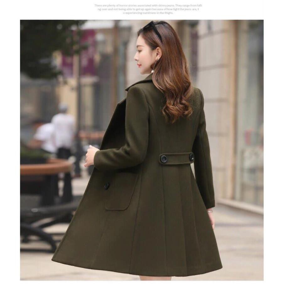 Áo Khoác Dạ Dài 4 Nút Kèm Đai , Áo Dạ Dáng Dài Túi Xéo 2 Lớp Dày Dặn Hàng Quảng Châu Cao Cấp. | BigBuy360 - bigbuy360.vn