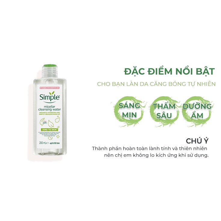 Nước tẩy trang Simple 200ml chính hãng P0345 | BigBuy360 - bigbuy360.vn