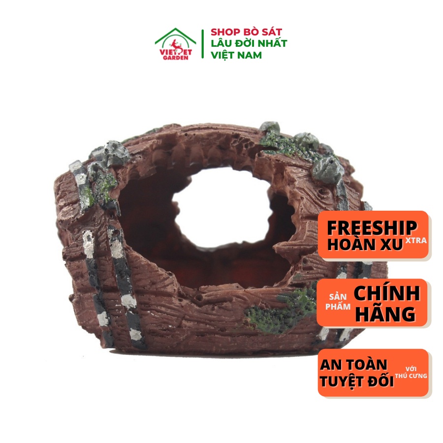 Hang trú ẩn thùng gỗ vỡ cho bò sát | Vietpetgarden