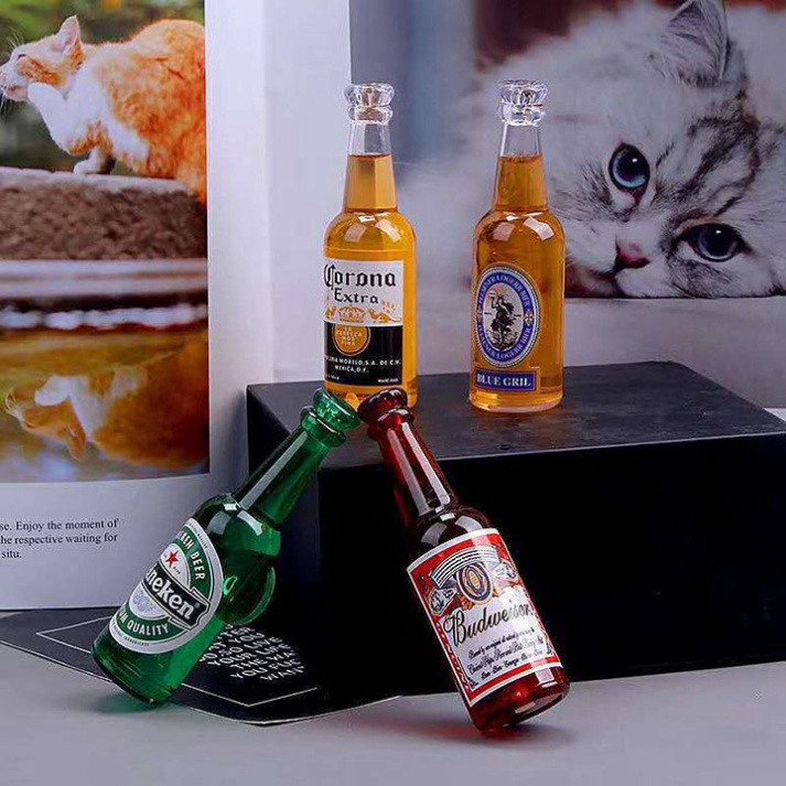 phụ kiện bánh sinh nhật  [FREESHIP❤️] chai bia nhựa Blue Girls trang trí bánh