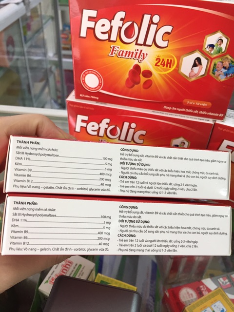 ✅ Fefolic family-viên uống bổ sung Sắt,acid folic