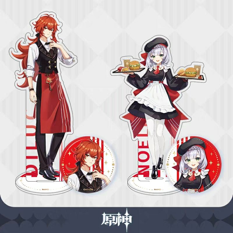 [có sẵn] huy hiệu standee Diluc KFC genshin impact official