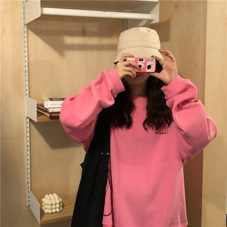 Áo Sweater Cổ Tròn Dáng Rộng In Họa Tiết Phong Cách Hàn Quốc Chất Lượng Cao