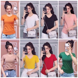 Áo thun thái cổ tim fom vừa 40- 60ki gọn người