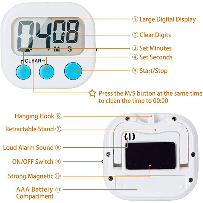 Đồng Hồ Đếm Ngược Hẹn Giờ Mini Siêu Tiện Lợi