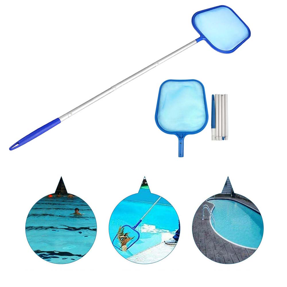 EXPEN Professional Pool Skimmer Fountain Cleaning Net Swimming Pool Cleaner Portable Rubbish Pond Maintenance Mesh Debris With Adjustable Telescopic Pole Leaf Catcher/Multicolor