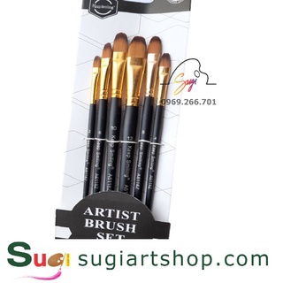 Bộ cọ đầu oval Keep smiling A6118Z [ Sugi art shop]
