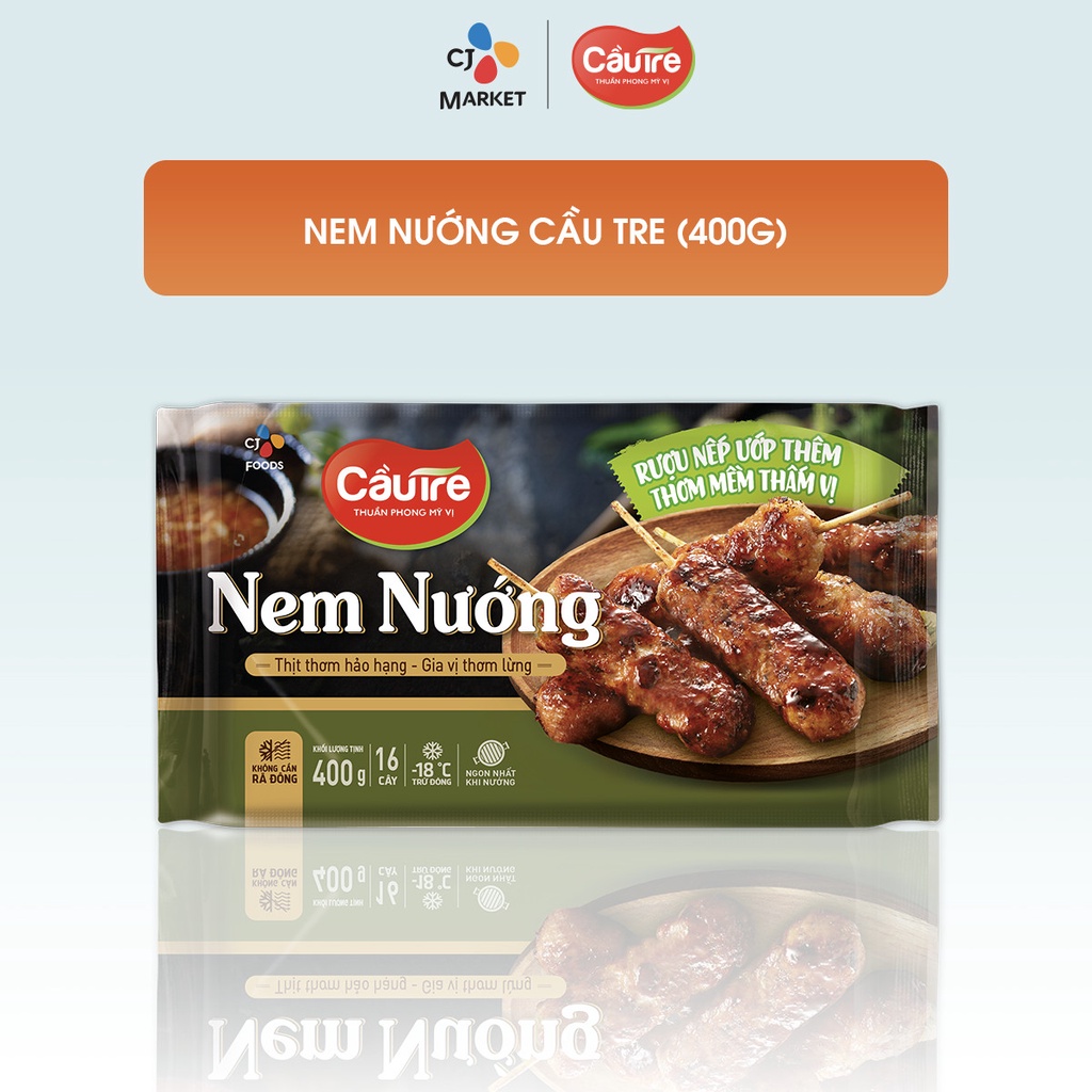 [HCM] Nem nướng Cầu Tre (Xiên que) gói 400g