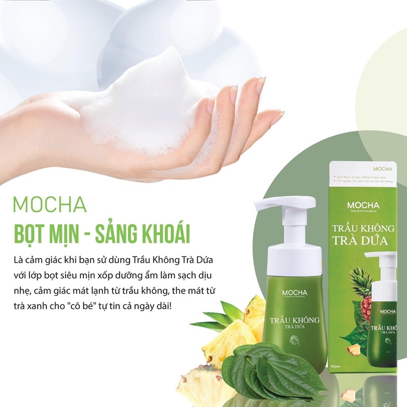 Dung Dịch Vệ Sinh Trầu Không Trà Dứa Super Mocha - Giúp Khử Mùi, Chống Viêm, Kháng Khuẩn 120ml