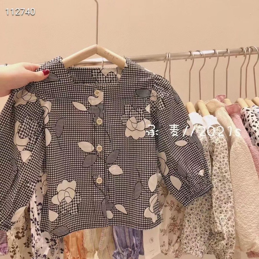 ÁO SƠMI CỔ VUÔNG CHO BÉ GÁI - CỐM KIDS NT.