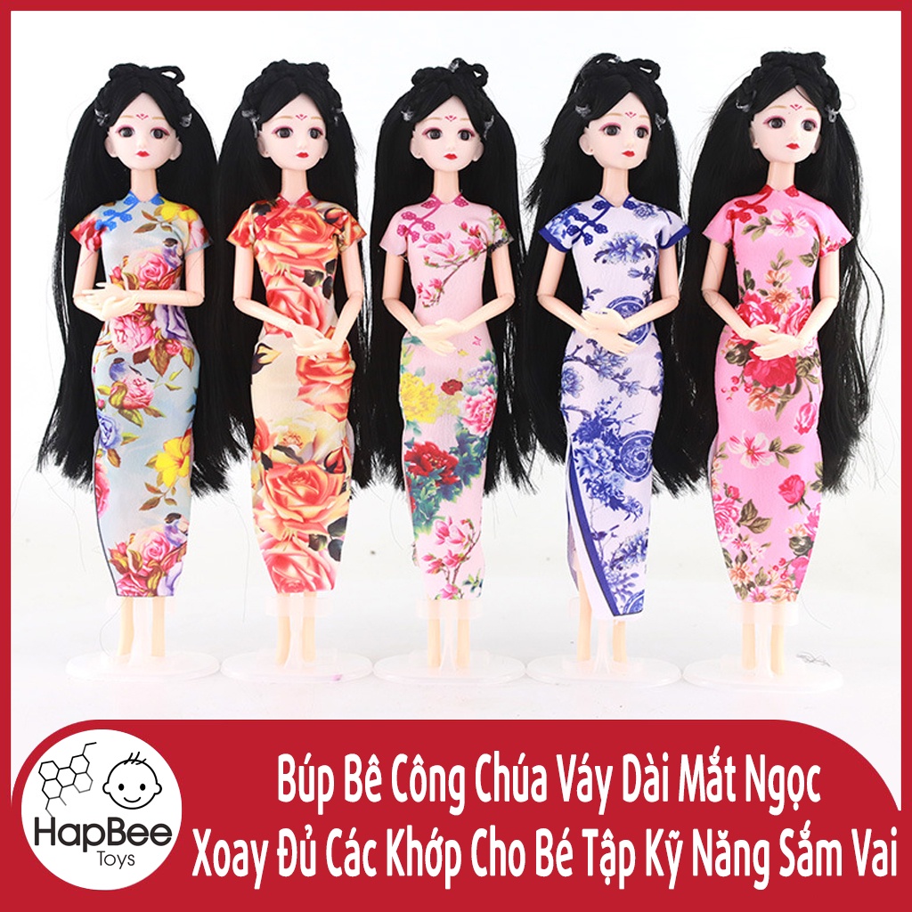 Búp bê công chúa váy dài mắt ngọc xoay đủ các khớp cho bé tập kỹ năng sắm vai