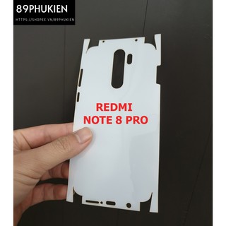 Miếng film NHÁM PPF loại xịn phủ full 99% Redmi Note 8 Pro mặt sau