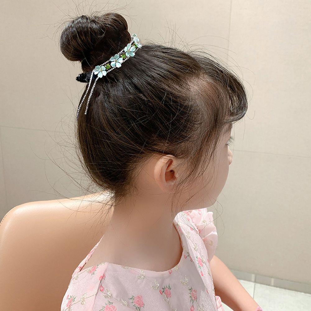 Kẹp Tóc Thiết Kế Xinh Xắn Sang Trọng Cho Bé Gái|Khóa Đuôi Ngựa Tua Rua