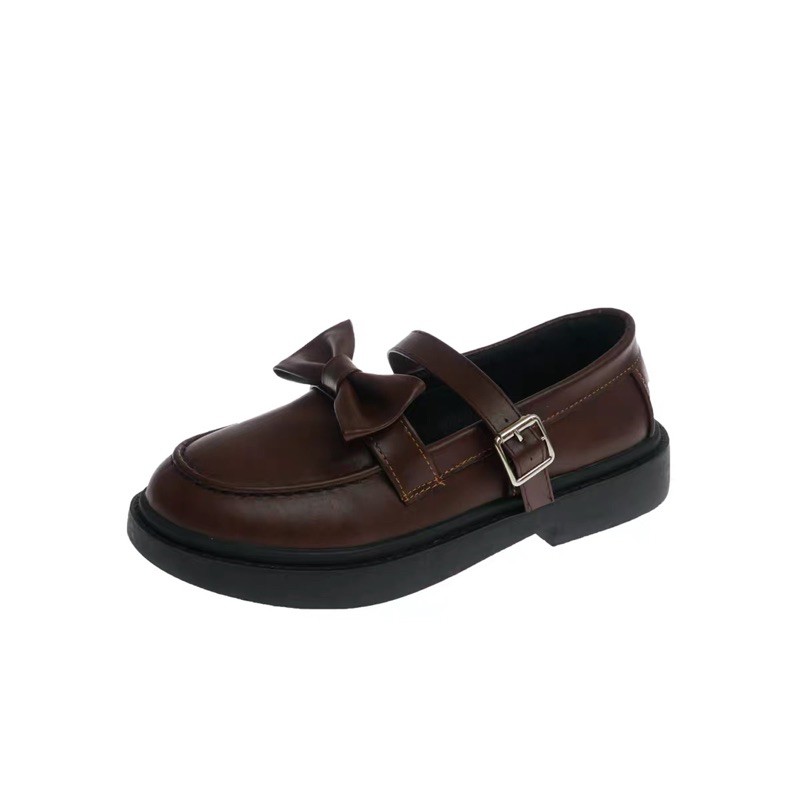 (ORDER) Giày LOLITA ullzang mũi tròn gắn nơ nhí BIG SIZE 35-43 | BigBuy360 - bigbuy360.vn