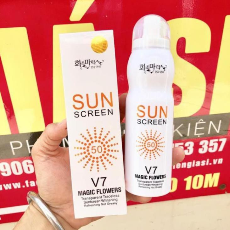 [GIÁ HUỶ DIỆT] Kem Chống Nắng Toàn Thân Dạng Xịt Sun Screen V7 Hàn Quốc 180ml – kem dưỡng trắng da body