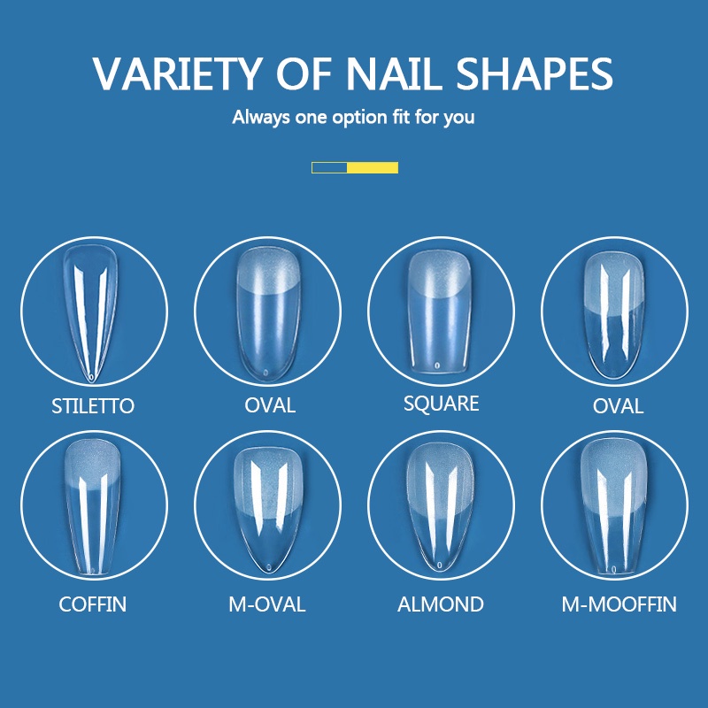 Hộp 240 móng tay giả KS che phủ toàn diện hình oval/ vuông