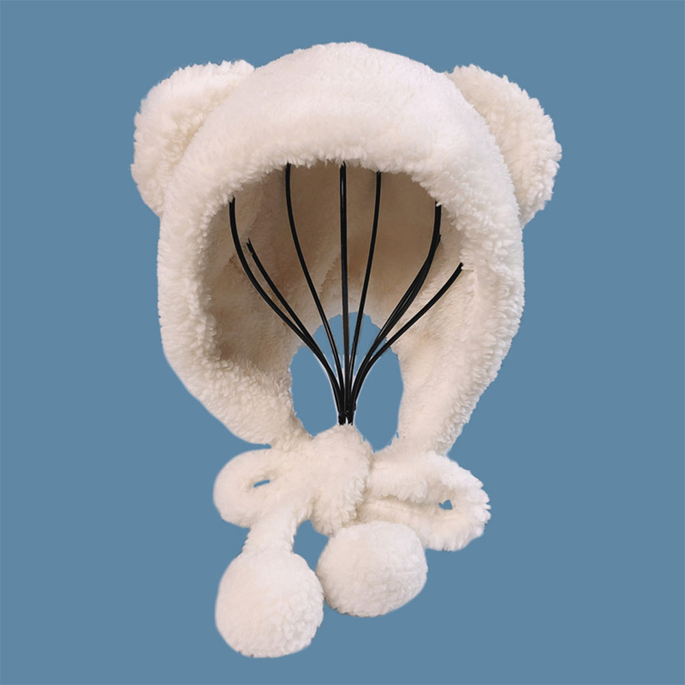 Nón Len Chỏm Giữ Ấm Tai Gấu Dễ Thương Dành Cho Nữ