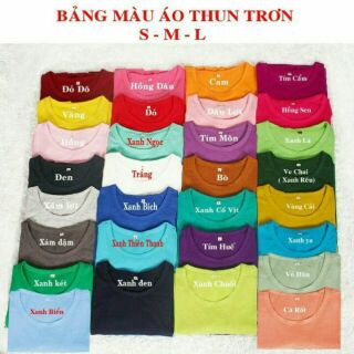 Combo 8 áo thun trơn nhiều màu 280k