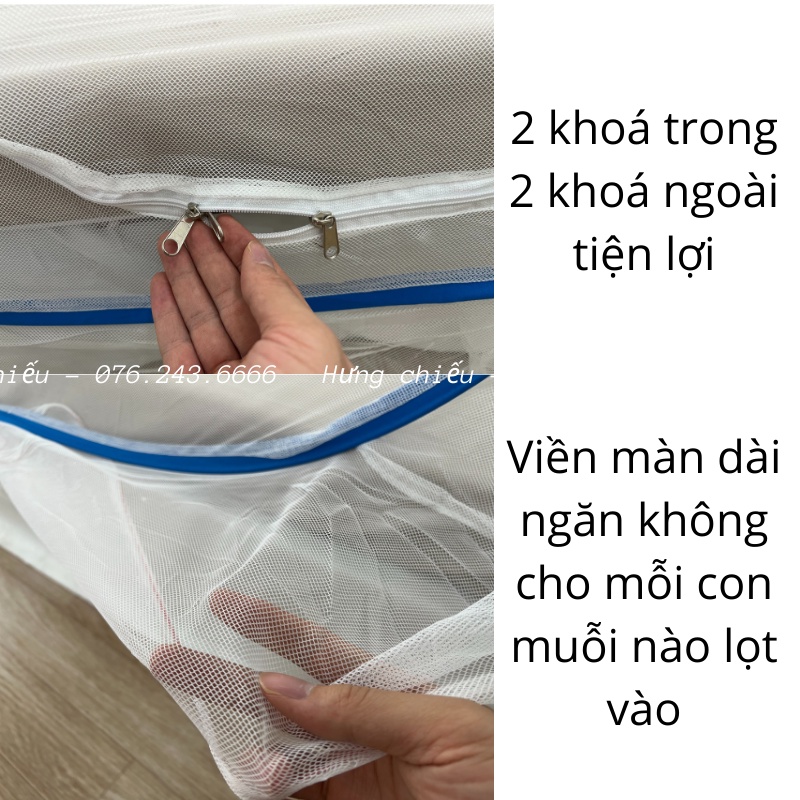 Màn chụp tự bung 10/10 mắt nhỏ người lớn gấp gọn, mùng chụp tuyn trắng cho bé 1m2 1m6 1m8 2m2