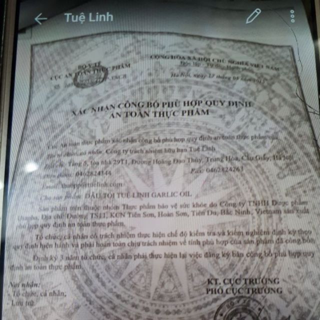 Thực phẩm bảo vệ sức khỏe :Dầu tỏi Tuệ Linh Galic oil | BigBuy360 - bigbuy360.vn