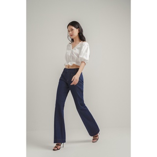 COLLIDE - Quần jeans nữ ống loe Nora cạp trễ lưng thấp dáng dài