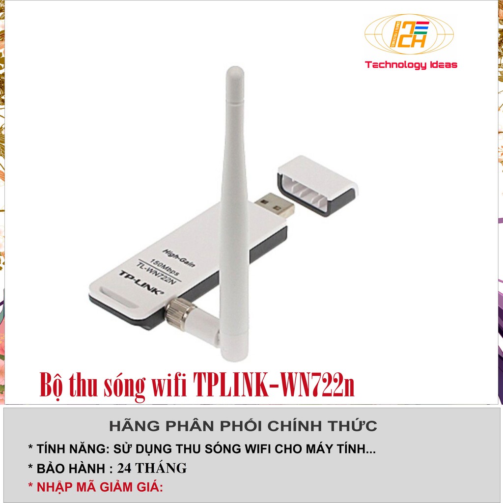 Giá sốc Bộ thu sóng wifi TPLINK WN722n có anten râu 150Mbps | BigBuy360 - bigbuy360.vn