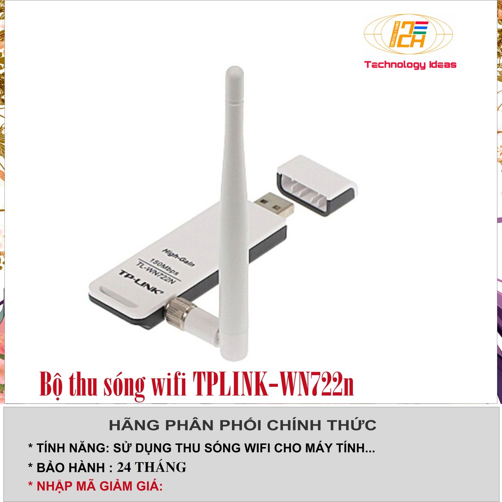 Giá sốc Bộ thu sóng wifi TPLINK WN722n có anten râu 150Mbps | WebRaoVat - webraovat.net.vn