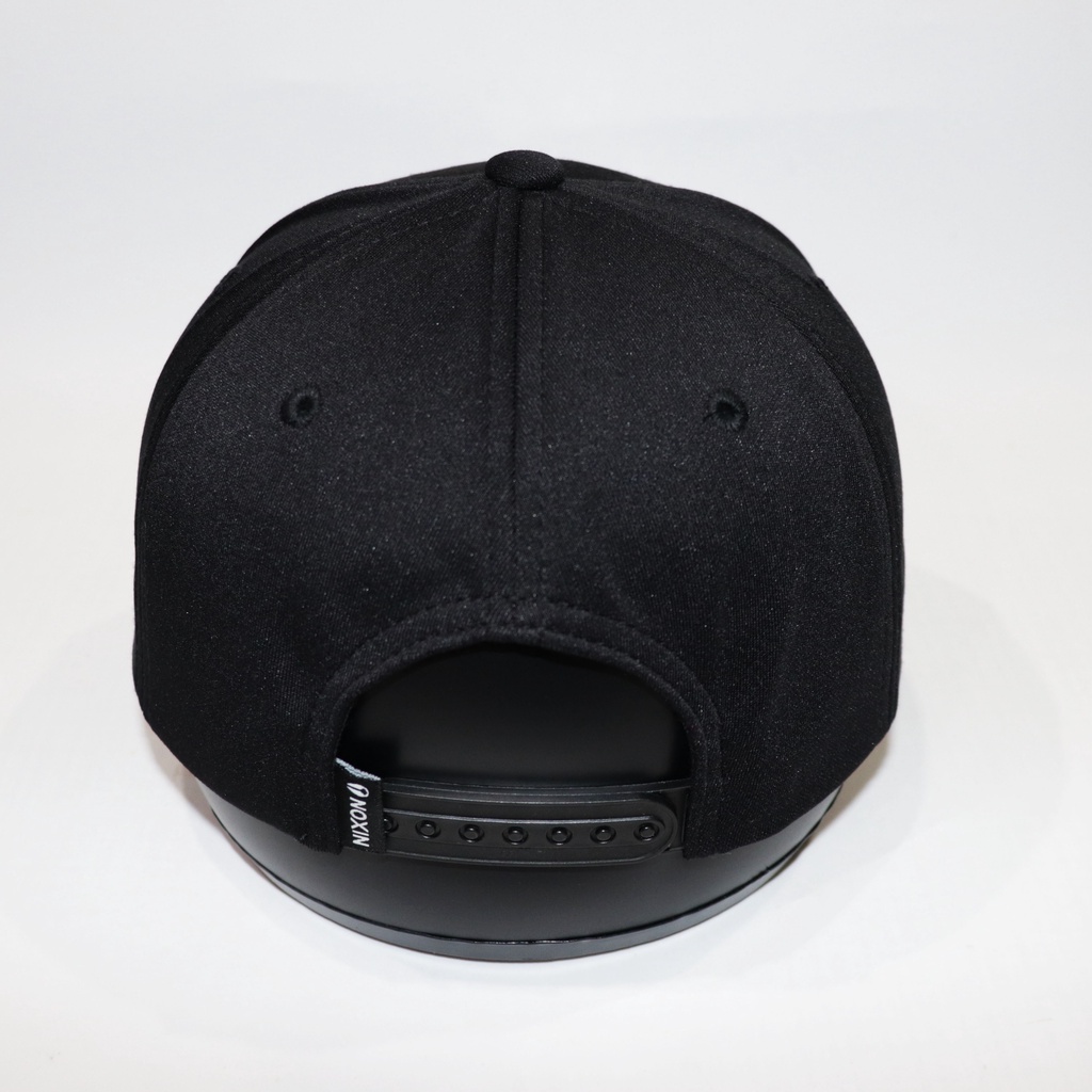 Nón NHS Snapback Full Đen Kết Da Lộn Đen Logo Vuông Nix001.