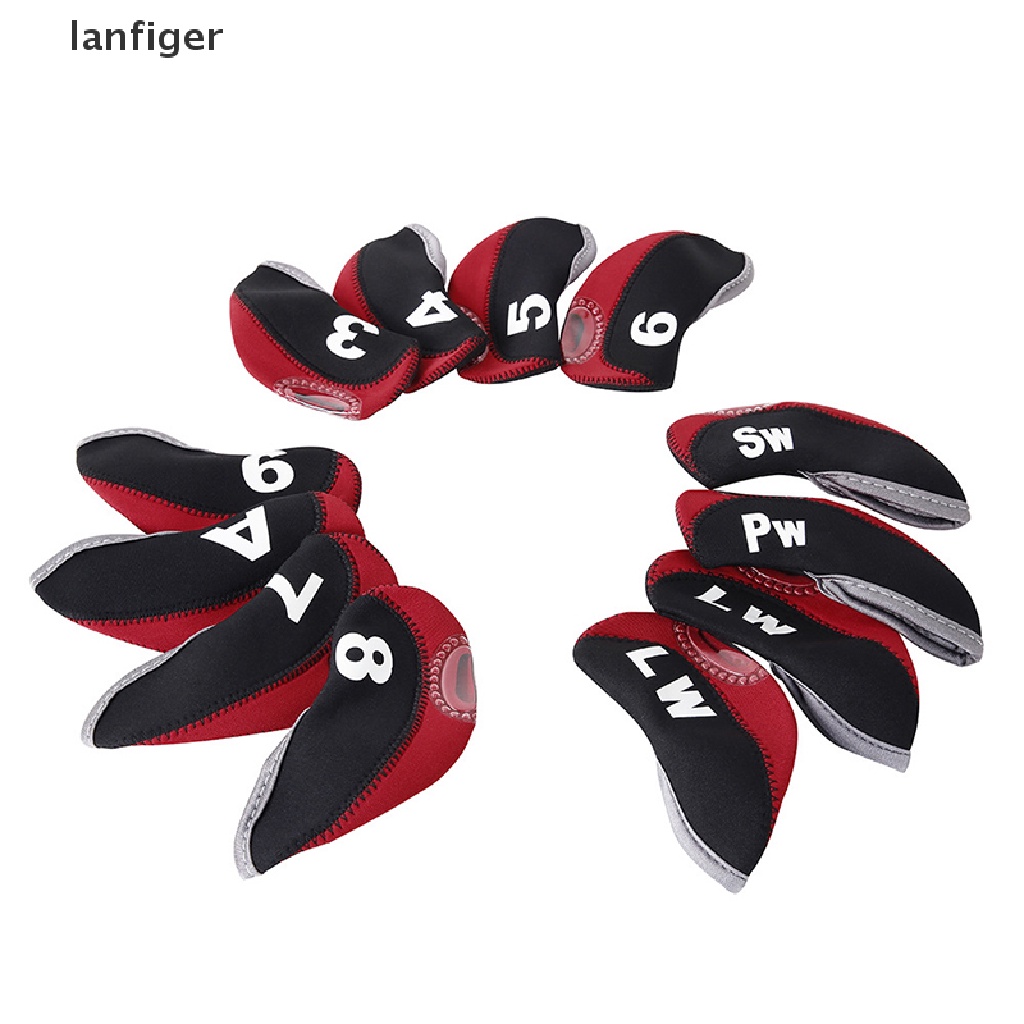 Set 12 Vỏ Bọc Đầu Gậy Đánh Golf Bằng Da PU Thêu Logo Hai Mặt