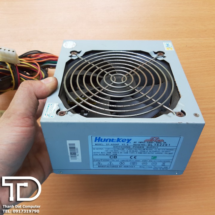 Nguồn Huntkey công suất thực 400W fan 12 nguồn phụ 6 pin - Nguồn máy tính Huntkey CP-400HP/CP-400H