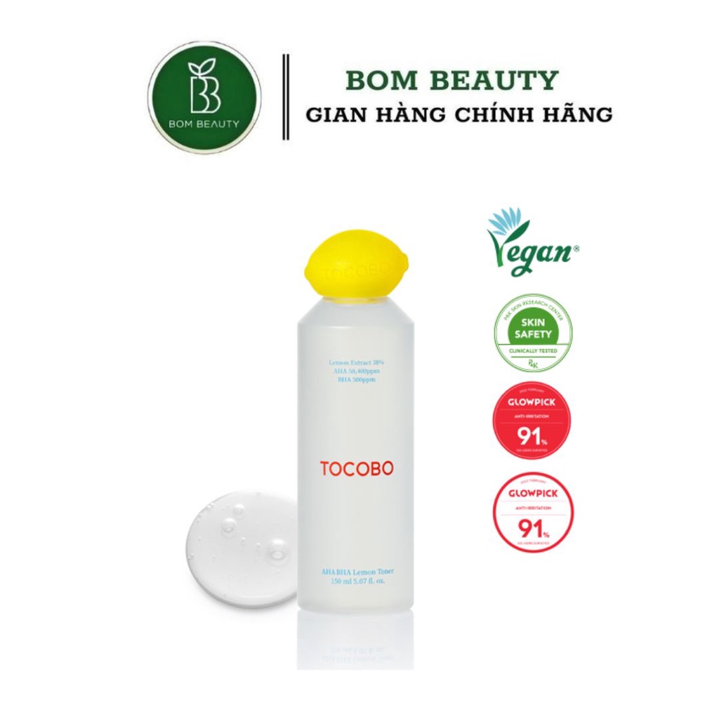 Nước Hoa Hồng Tẩy tế Bào Chết TOCOBO AHA BHA Lemon Toner 150ml