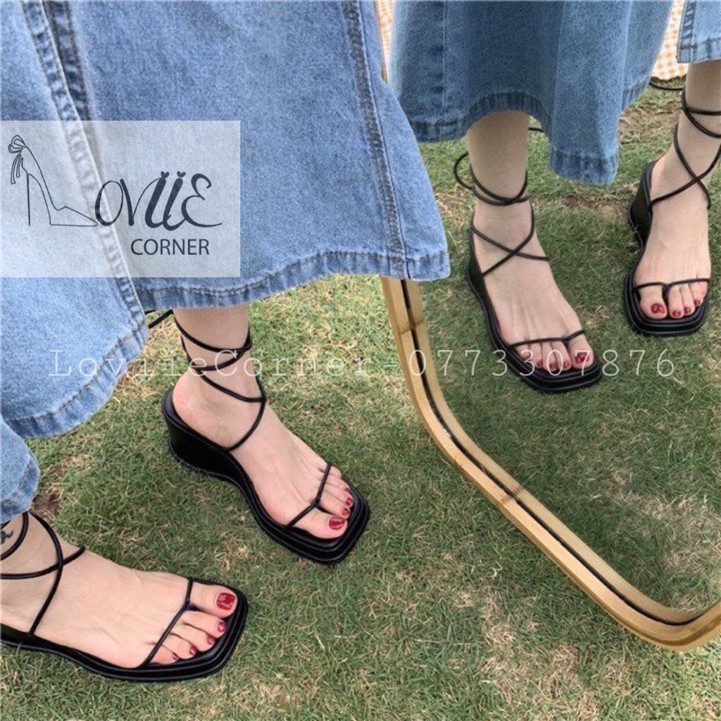 GIÀY ĐẾ XUỒNG NỮ LOVIIECORNER - SANDAL ĐẾ BẰNG ULZZANG 5 PHÂN - GIÀY XUỒNG NỮ ĐẾ BÁNH MÌ 5CM S210709 S211208