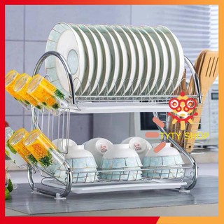 Giá Kệ đựng bát inox chữ S, dụng cụ giá để