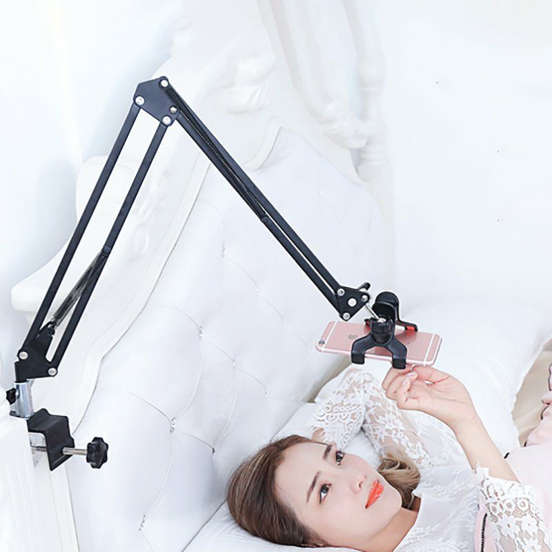 Kẹp Điện Thoại/IPad Stand Gắn Đầu Giường, Bàn Làm Việc Tiện Lợi