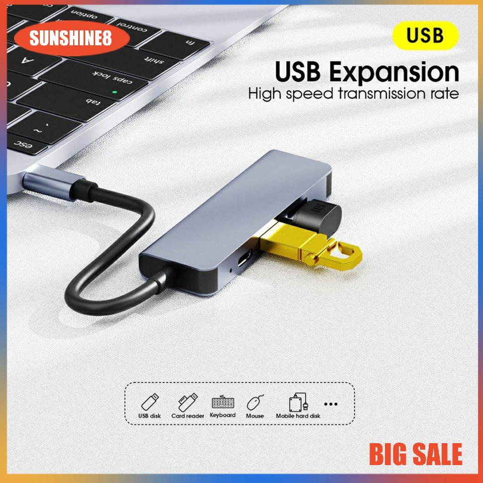 【SUN】Type C To HDMI-compatible USB2.0 Bộ chuyển đổi HUB Bốn trong một đa chức năng