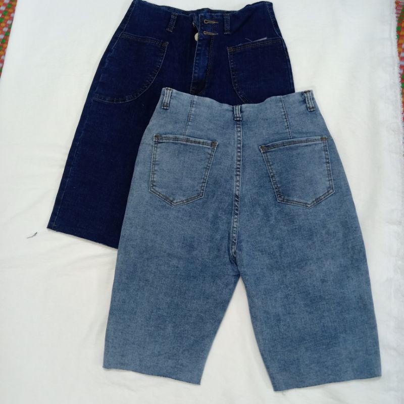 Quần jean ngố nữ HÀNG LOẠI 1 Quần cạp cao thiết kế 2 nút cài rộng bụng siêu co giãn