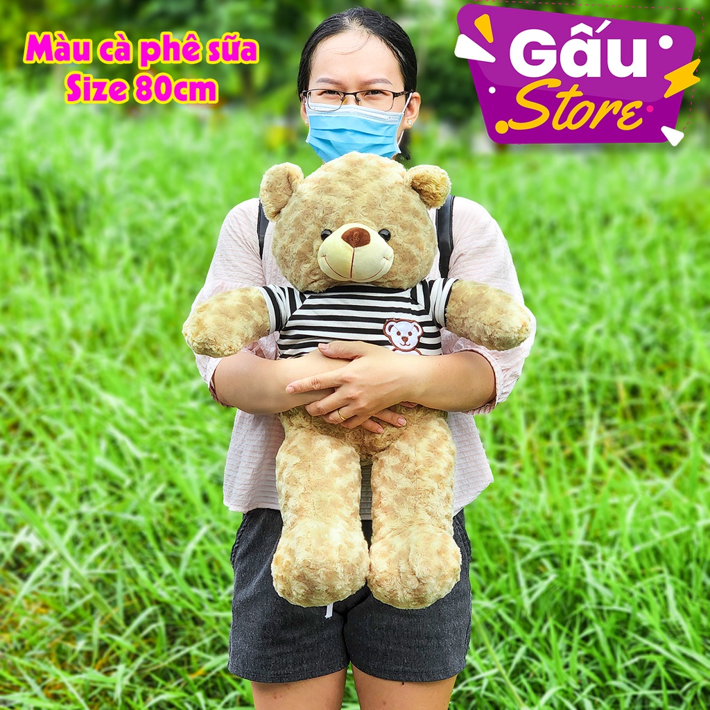 Gấu bông Teddy lông xoắn mềm mịn nhồi bông cao cấp, size nhí, size 80cm, size 1m