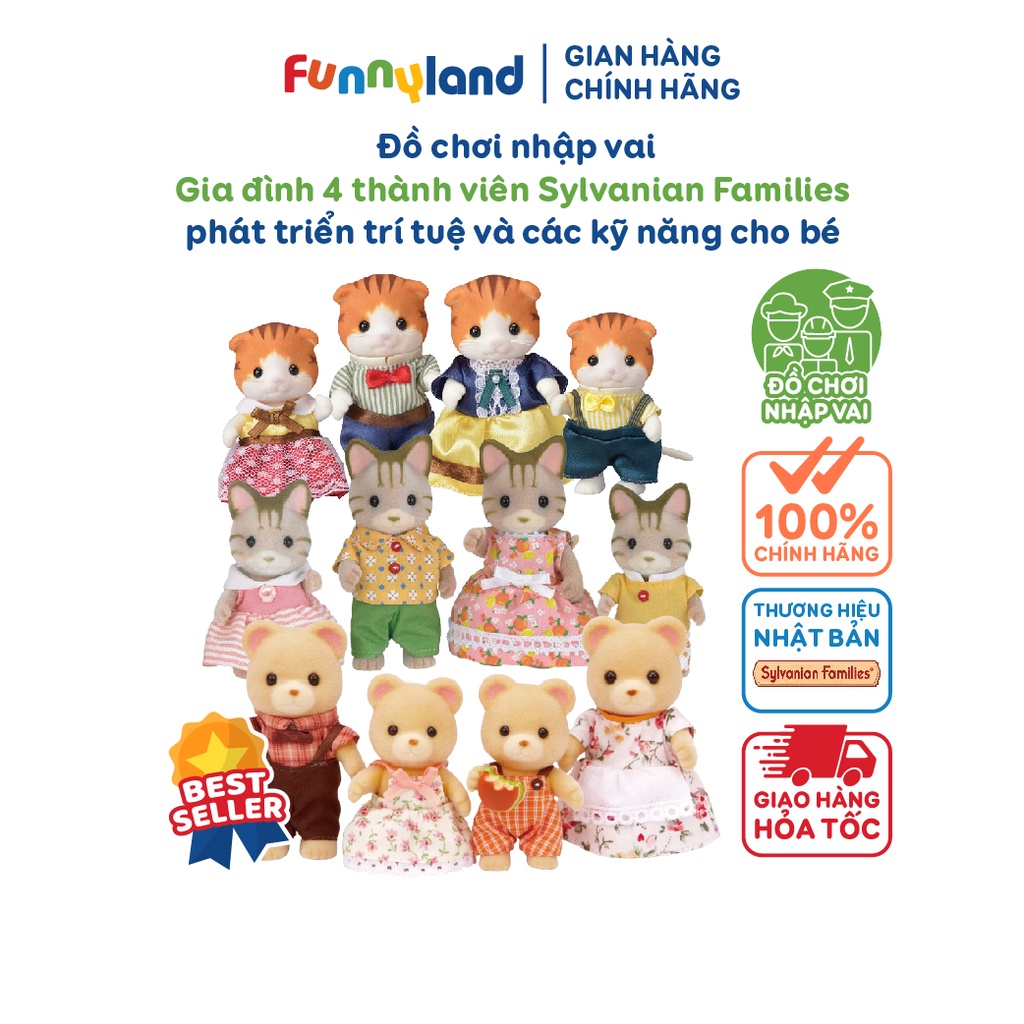 Đồ chơi nhập vai gia đình 4 thành viên Epoch Sylvanian Families