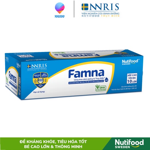 Thùng 48 Hộp Sữa Bột Pha Sẵn Nutifood Famna 110ml 100% Sản Xuát Tại Thụy Điển