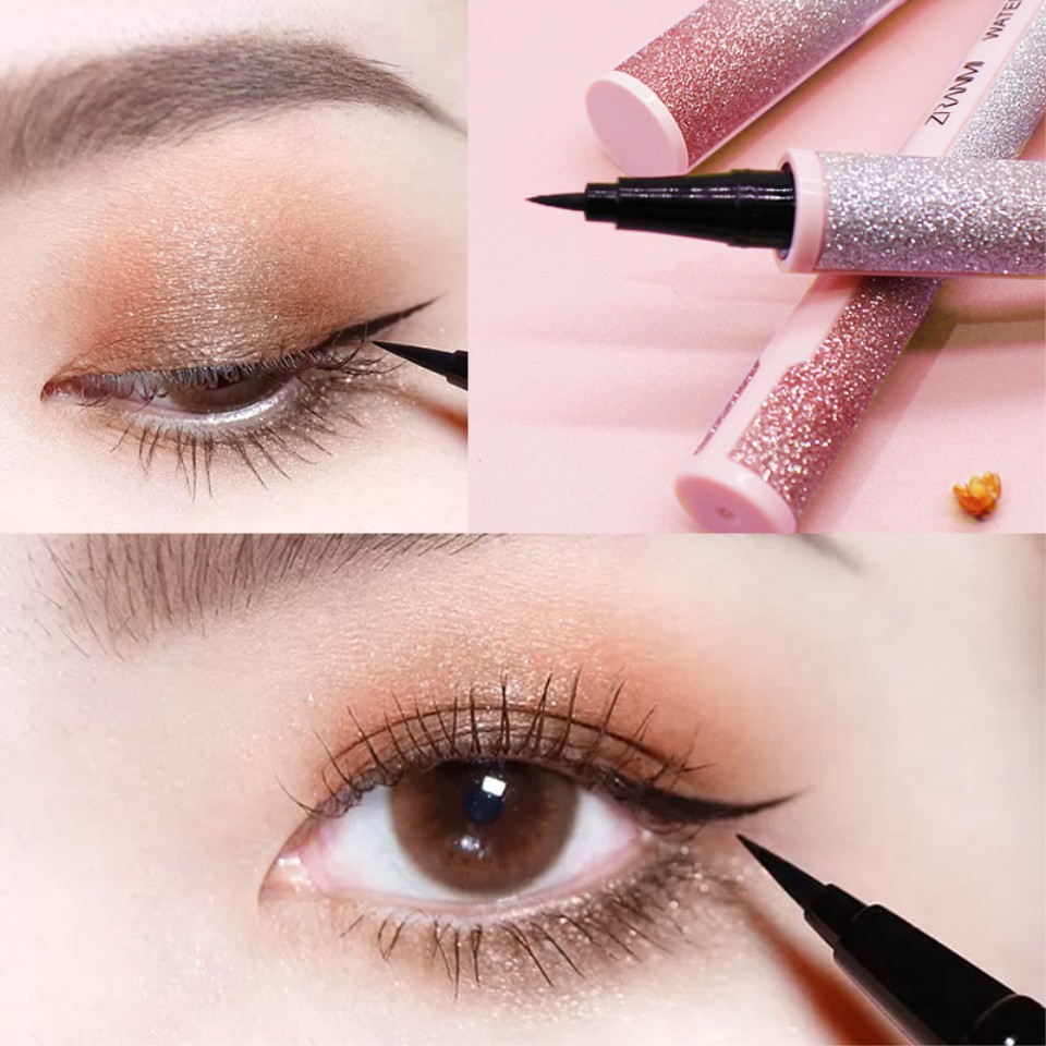 Bút Dạ Kẻ Mắt Mèo Kiss Kylie Vỏ Nhũ Lấp Lánh Độc Đáo