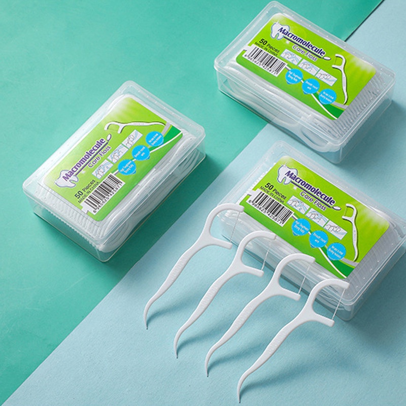 Tăm chỉ nha khoa - Hộp 50 chỉ nha khoa vệ sinh răng miệng - Cây vệ sinh răng miệng tiệt trùng (TNK50)