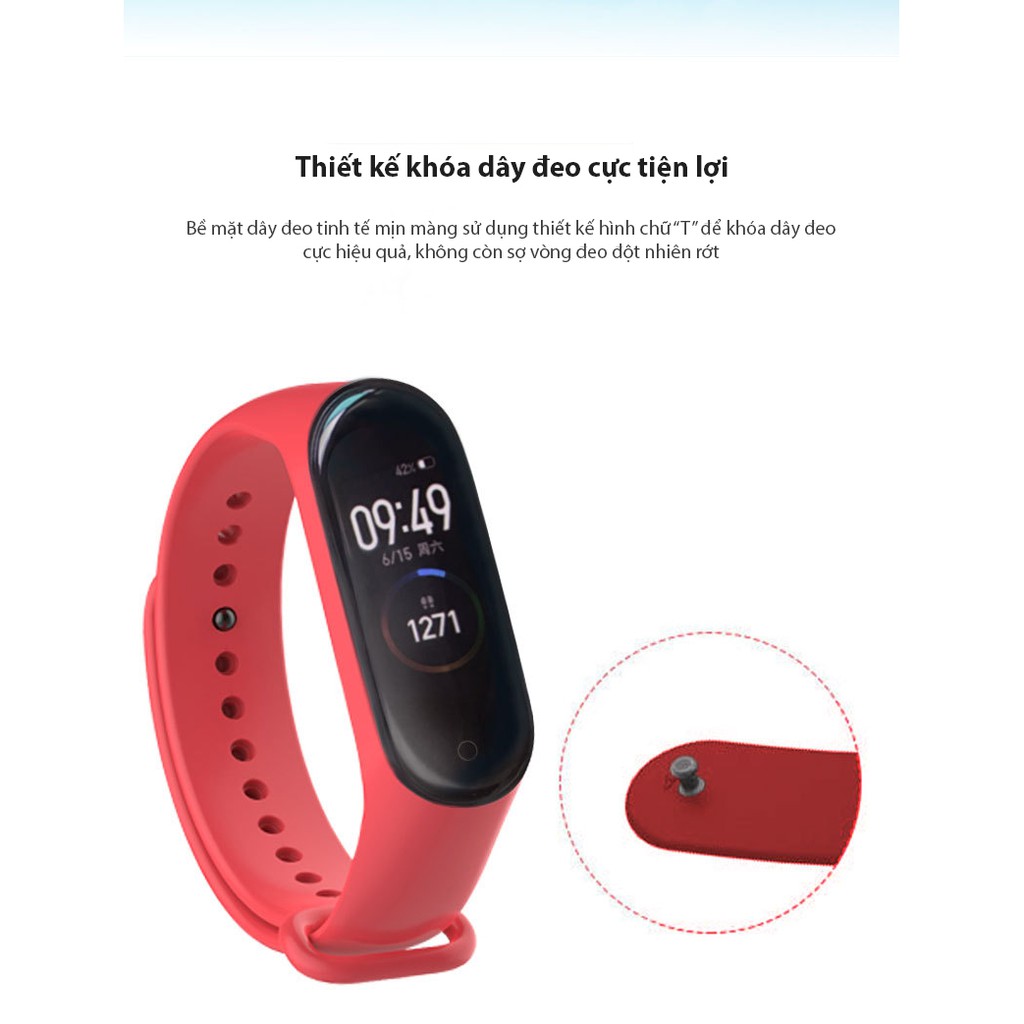 Dây đeo thay thế Slilicone cho Xiaomi Miband 4 (17 loại màu cho bạn chọn)