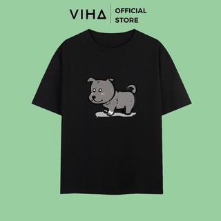 Áo thun unisex form rộng chất vải cotton 100% thoáng mát, dày dặn hai màu đen trắng full size hình chó Dúi idol 2020